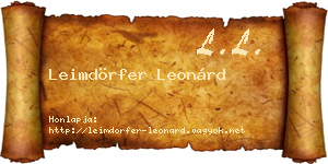 Leimdörfer Leonárd névjegykártya